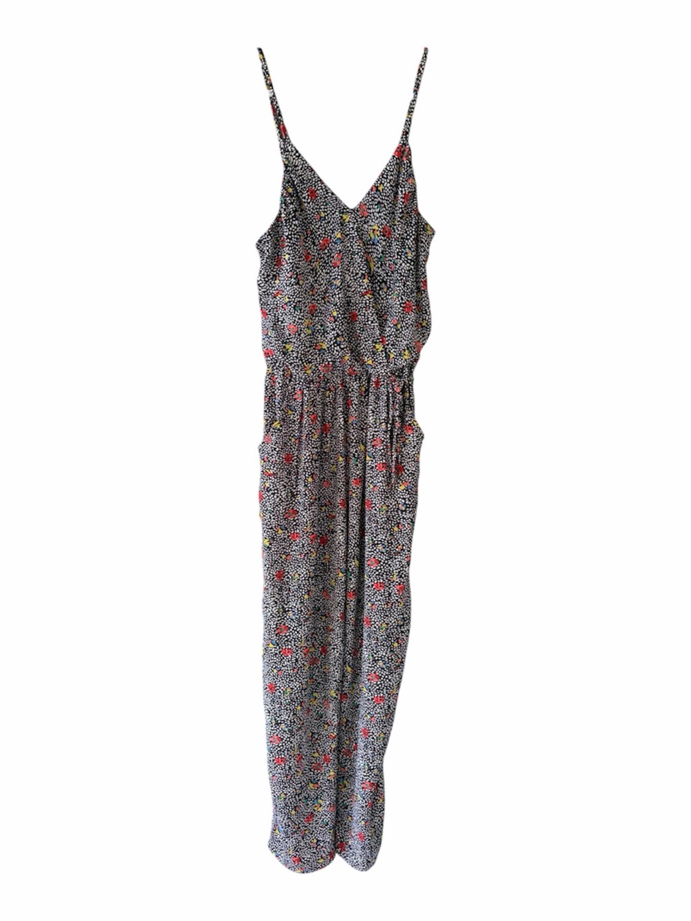 Elevenses Anthropologie Peonia Flora Speckled Pocketed Jumpsuit XS Like New - Picture 2 of 5
